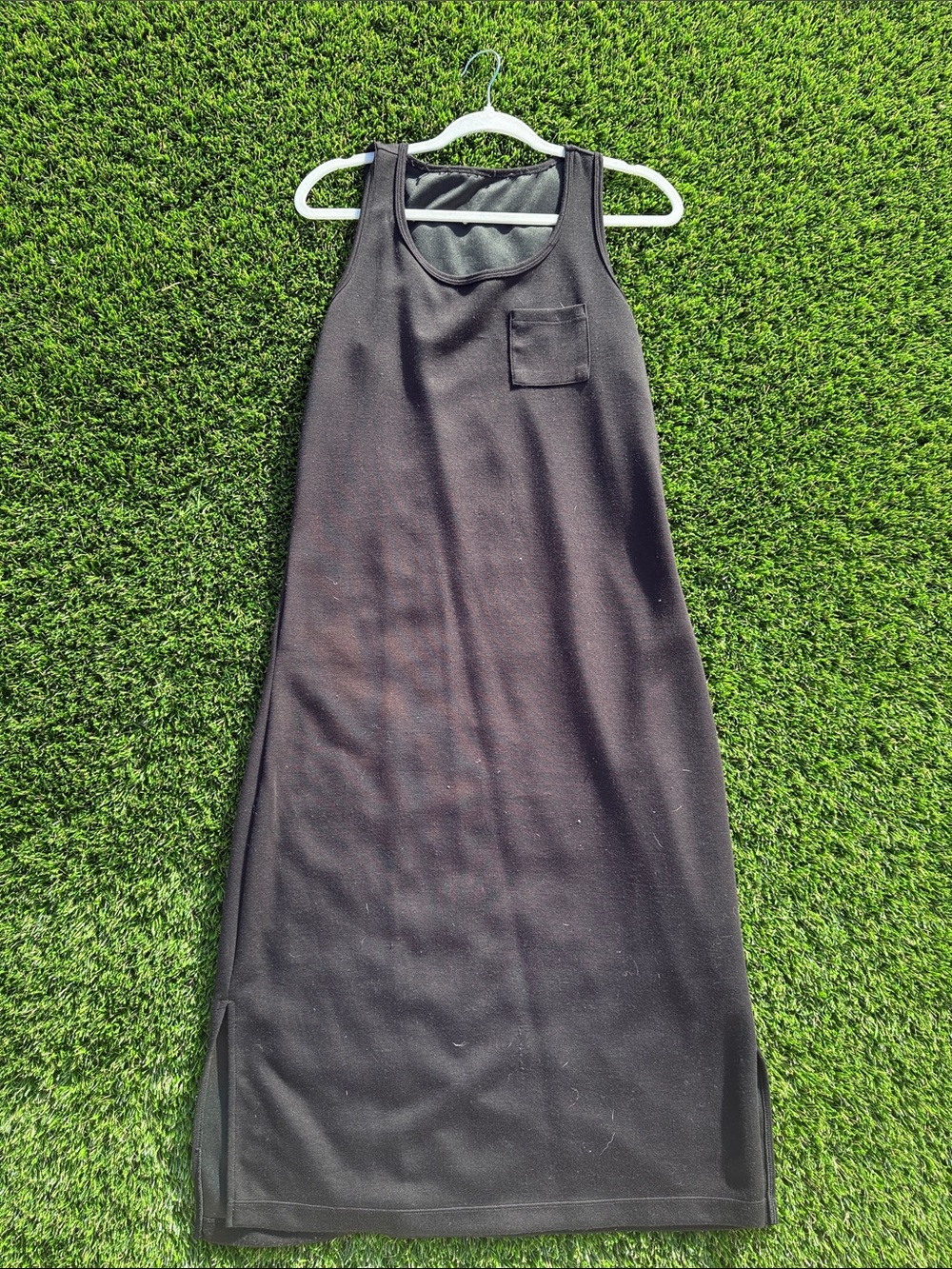 GAIAM Black Sleeveless Midi Tank Dress